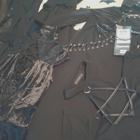 Goth Dress Punk Rave Killstar Disturbia Dollskill Widow 5+ Bundle New With Tags - Picture 2 of 16